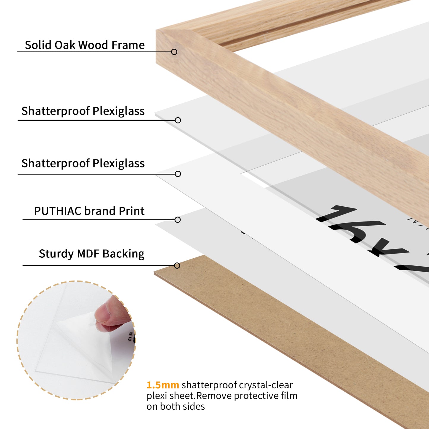 Oak Wood Picture Frame - 8x10,11x14,12x16,16x20