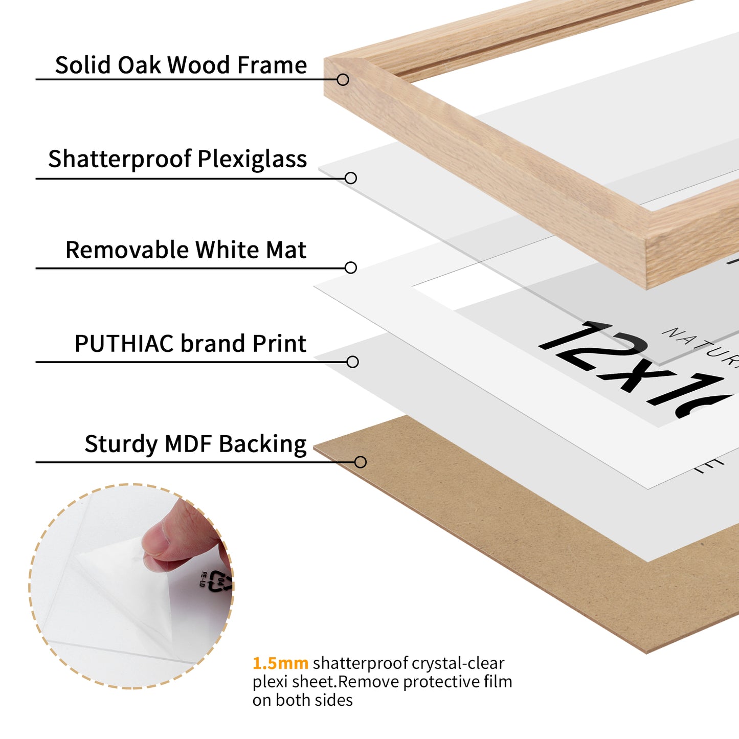 Oak Wood Picture Frame - 8x10,11x14,12x16,16x20