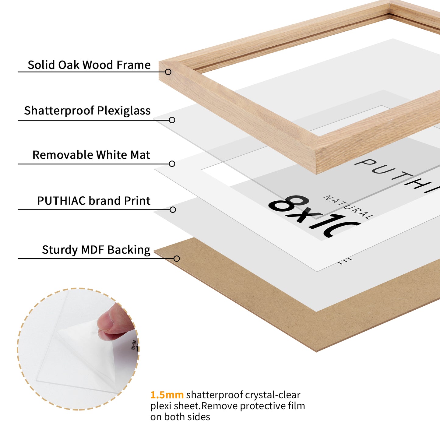 Oak Wood Picture Frame - 8x10,11x14,12x16,16x20