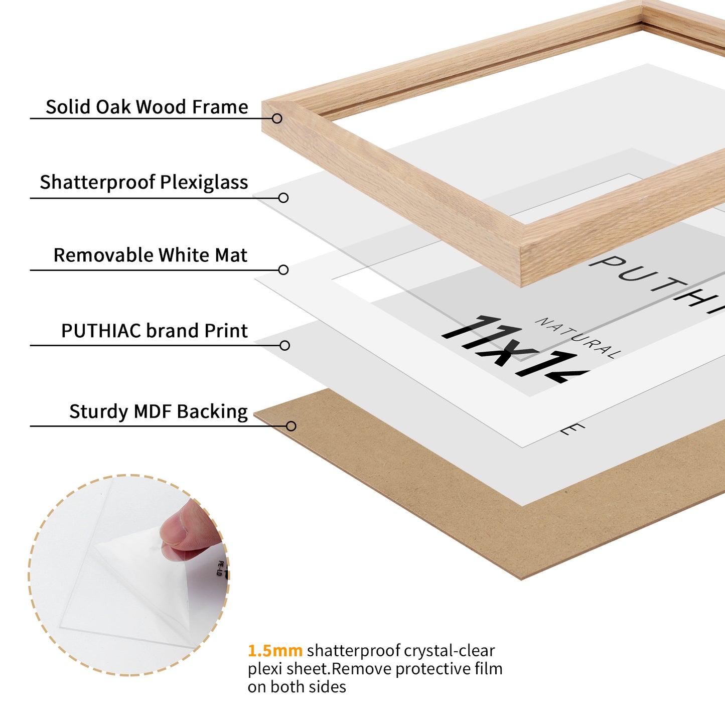 Oak Wood Picture Frame - 8x10,11x14,12x16,16x20