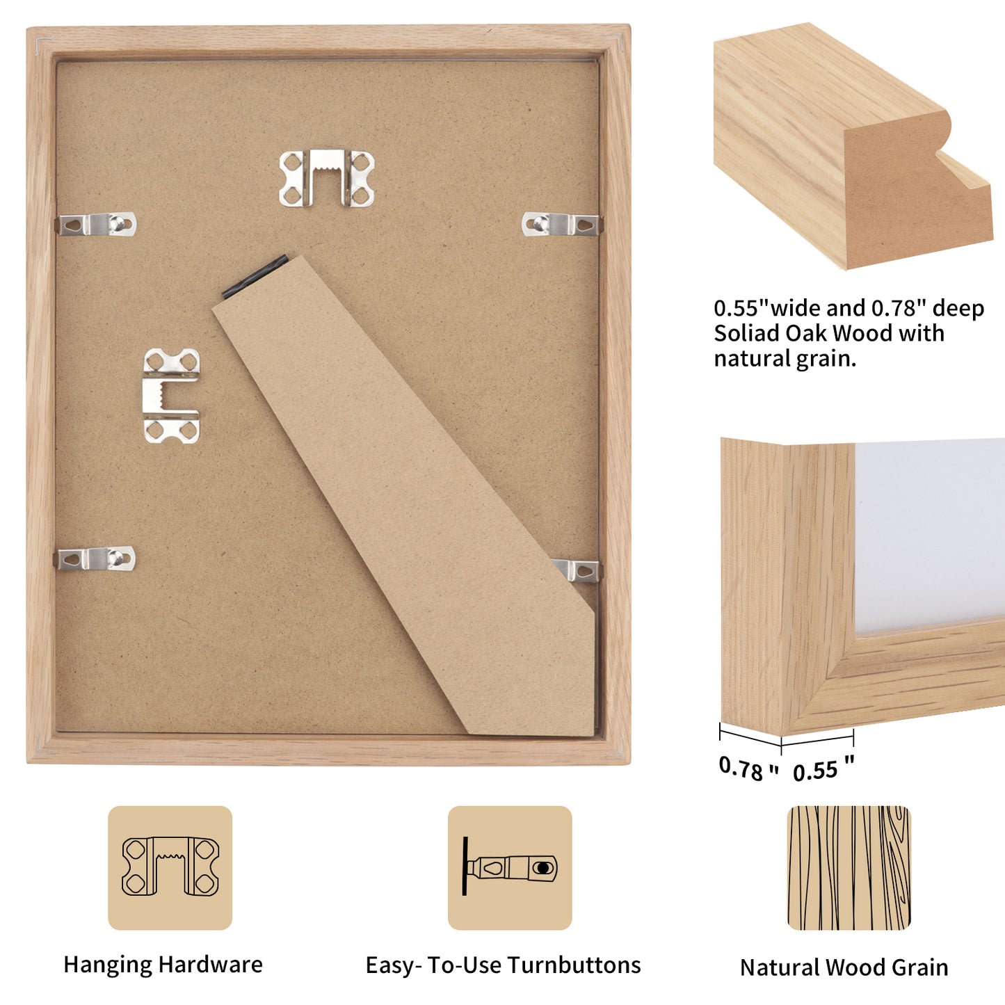 Oak Wood Picture Frame - 8x10,11x14,12x16,16x20