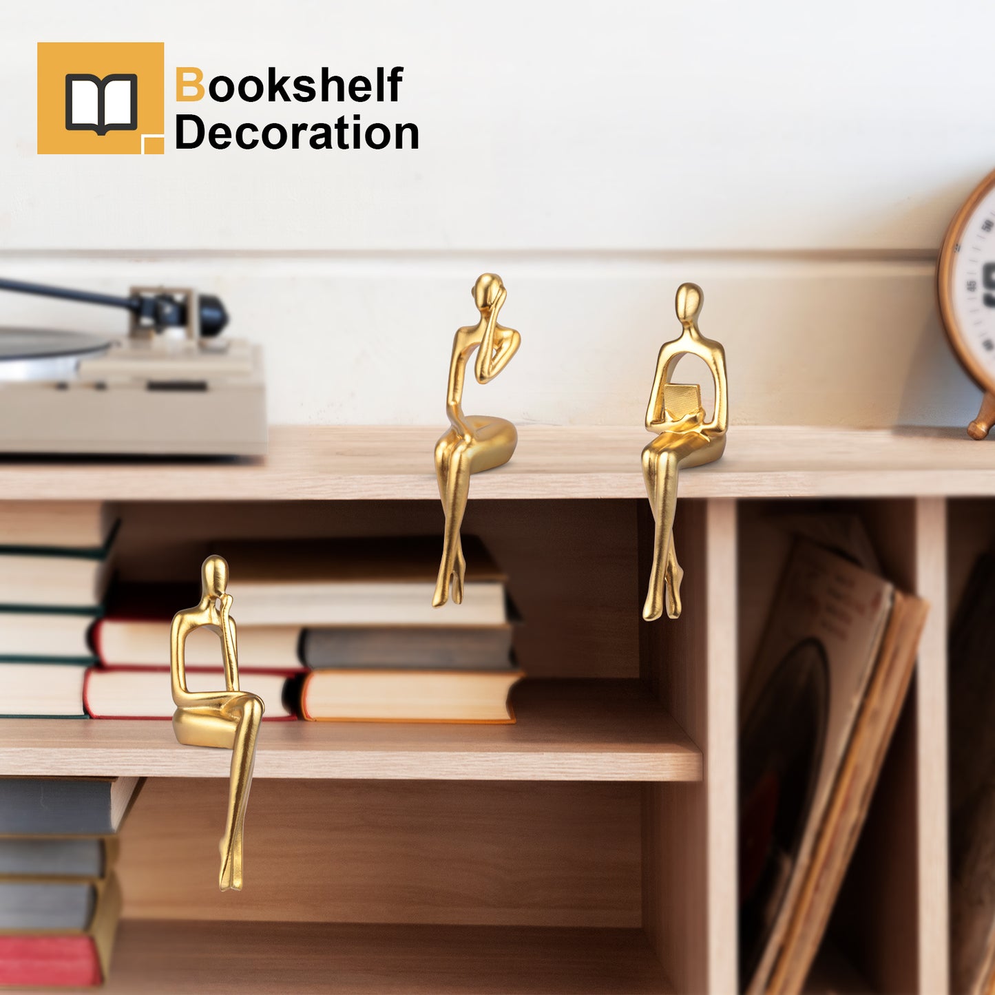 odern Golden Bookshelf Decor Set of 3