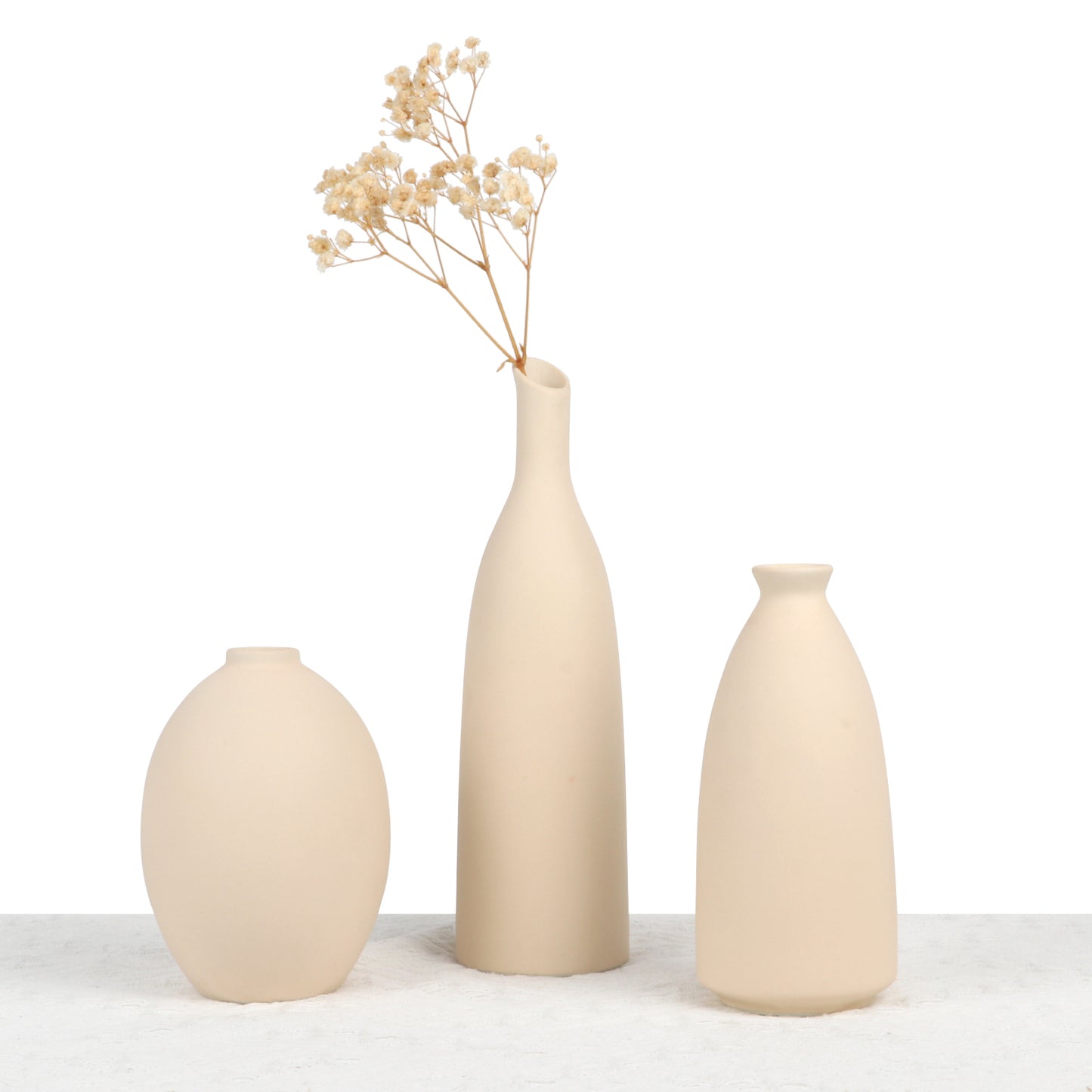 White Ceramic Vase, Small Pampas Grass Flower Vases