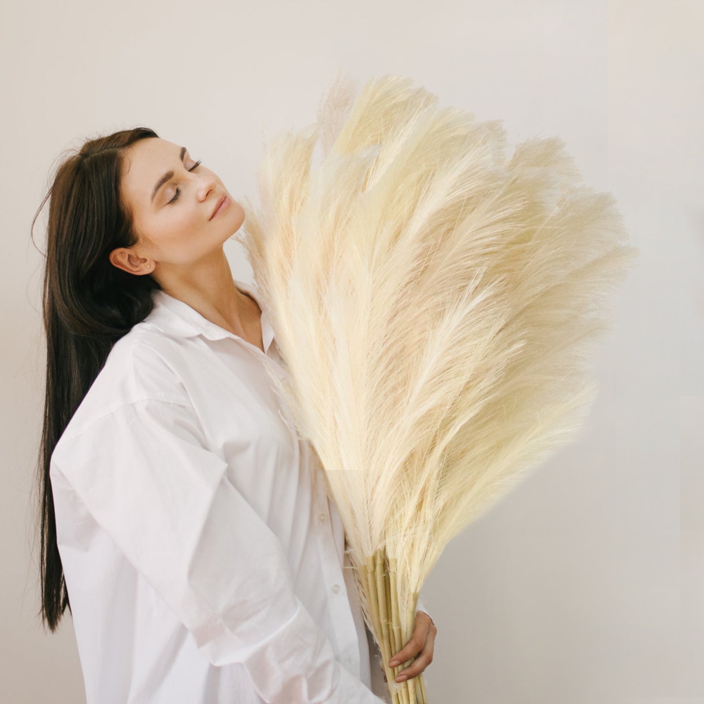 8 PCS Faux Pampas Grass Decor Tall