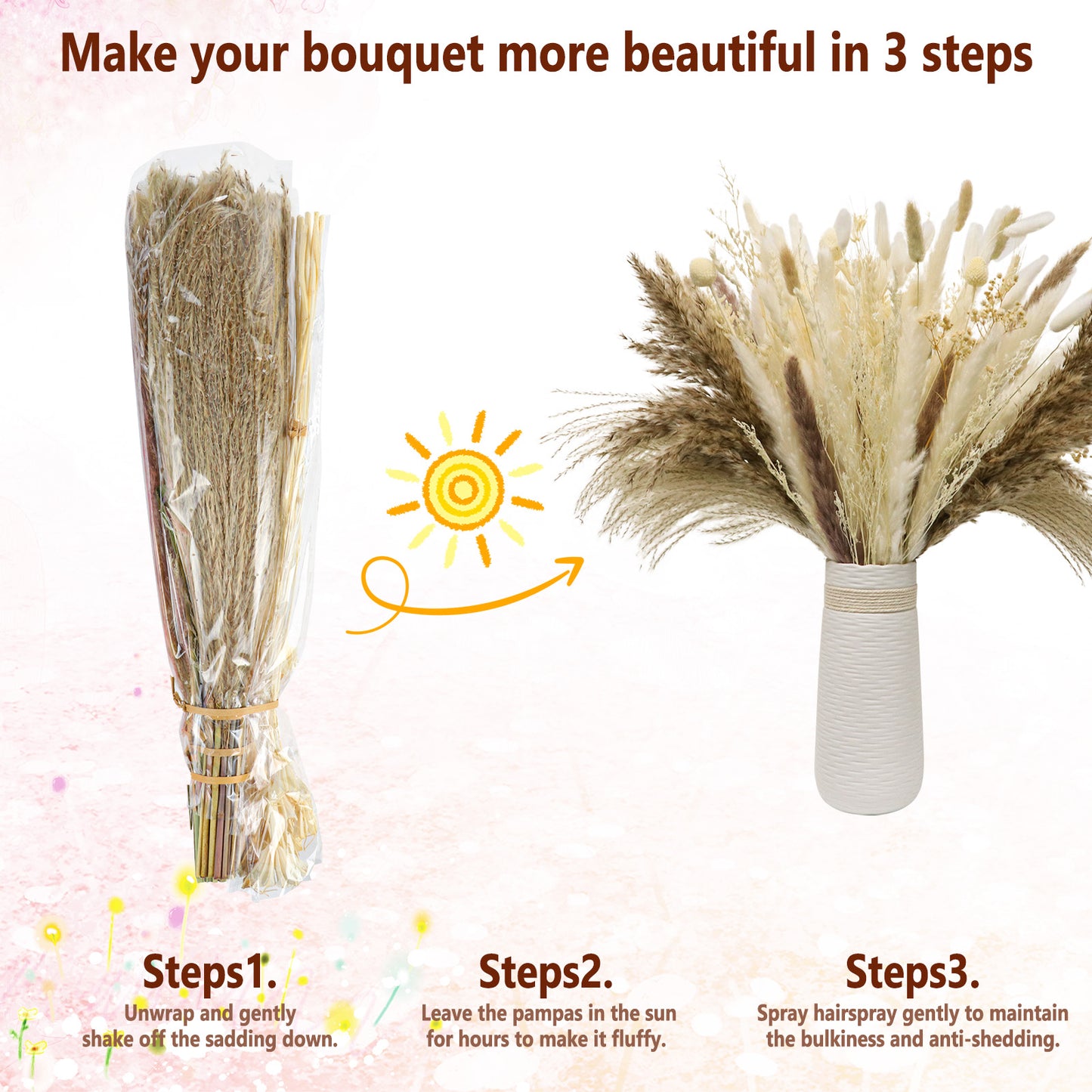 12 Varieties Pampas Grass Decor Bouquet