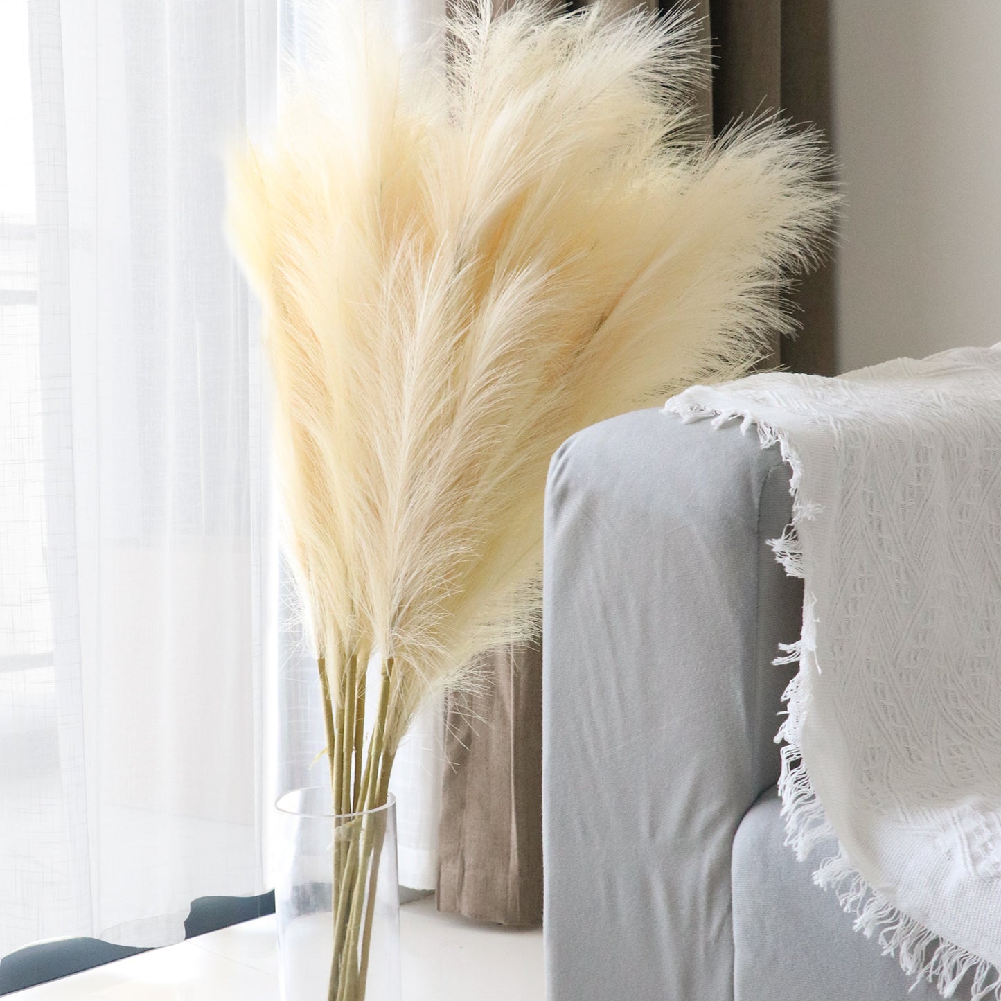 8 PCS Faux Pampas Grass Decor Tall