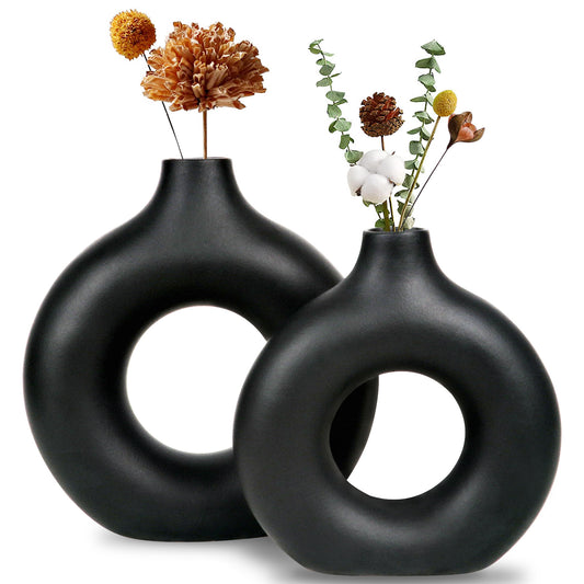 Black Ceramic Vase