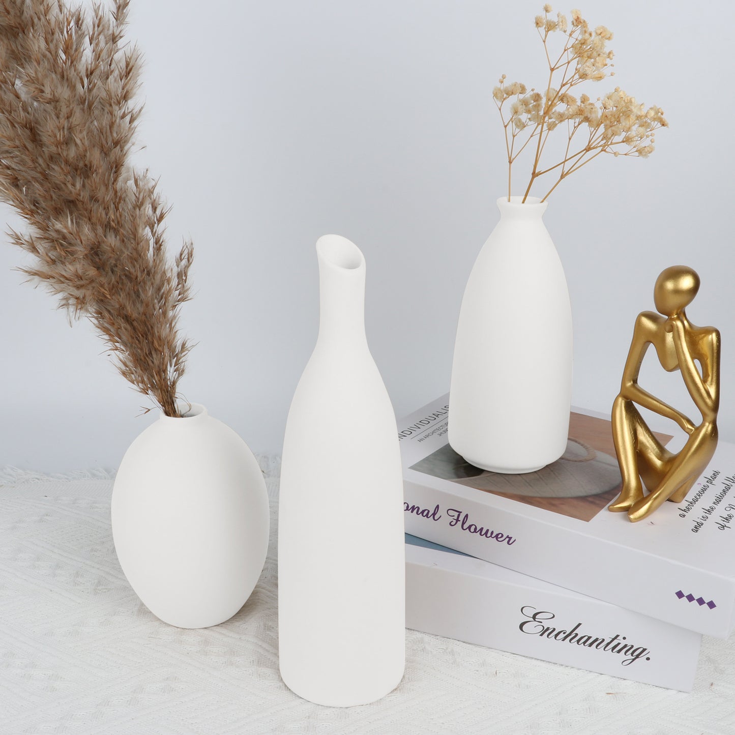 Ceramic Vase for Decor , Small Pampas Grass Flower Vases