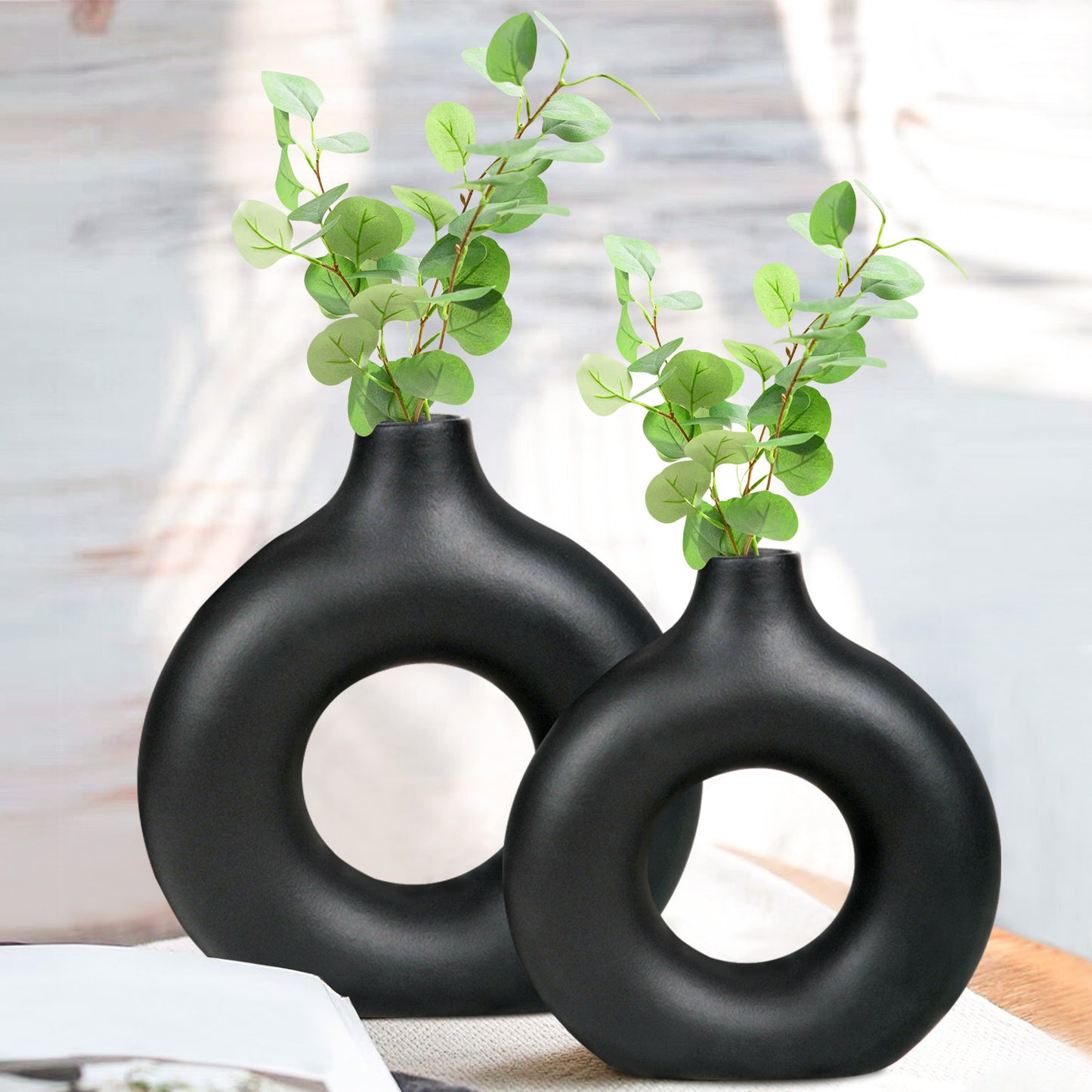 Black Ceramic Vase